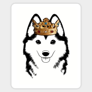 Pomsky Dog King Queen Wearing Crown Sticker